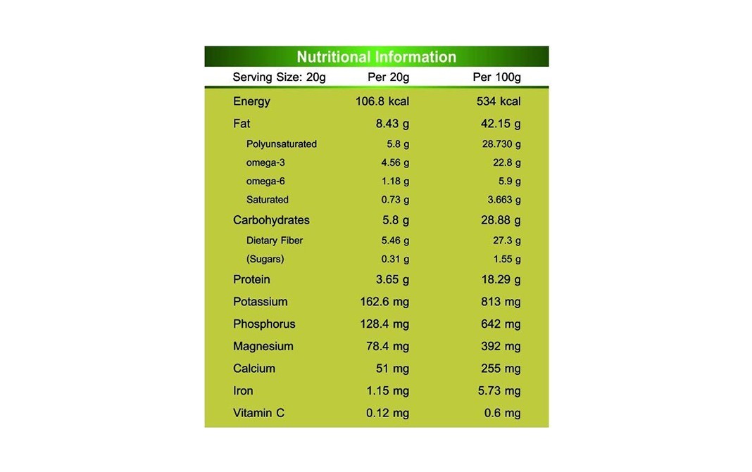 Farganic Flax Seeds Raw & Fresh    Plastic Jar  250 grams
